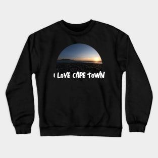 I Love Cape Town Table Mountain Sunset Crewneck Sweatshirt